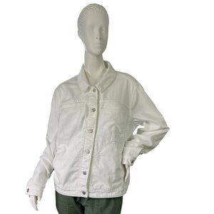 Pilcro By Anthropologie White Denim Jean Jacket $148 Size Large